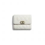 Chanel White Boy Chanel Small Flap Wallet