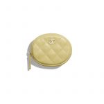 Chanel Yellow Iridescent Grained Calfskin Classic Zipped Coin Purse