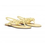 Chanel Yellow Lambskin Thong Sandals