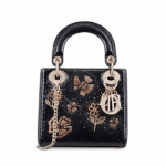 Dior Black Embroidered Python Mini Lady Dior Bag