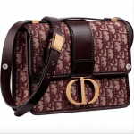 Dior Burgundy Oblique Canvas Montaigne Flap Bag