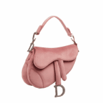 Dior Pink Suede Saddle Bag