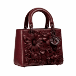 Dior Red Floral Embellished Lady Dior Bag