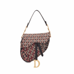 Dior Red/Black Embellished Saddle Bag