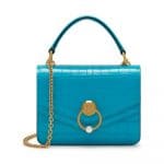 Mulberry Azure Croc Print Small Harlow Satchel Bag