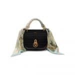 Mulberry Black Croc Print Small Amberley Satchel with Scarf Bag