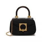 Mulberry Black Shiny Croc with Geometric Plaque The Mews Bag