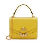 Mulberry Citrus Yellow Croc Print with Crystals Small Harlow Satchel Bag