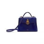 Mulberry Cobalt Blue Croc Print Mini Seaton Bag