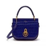 Mulberry Cobalt Blue Croc Print Small Amberley Satchel Bag