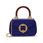 Mulberry Cobalt Blue Shiny Croc with Geometric Plaque The Mews Bag