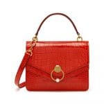 Mulberry Hibiscus Red Croc Print Harlow Satchel Bag