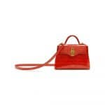 Mulberry Hibiscus Red Croc Print Micro Seaton Bag