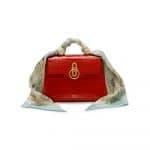 Mulberry Hibiscus Red Croc Print Mini Seaton with Scarf Bag
