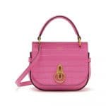 Mulberry Raspberry Pink Croc Print Small Amberley Satchel Bag