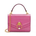 Mulberry Raspberry Pink Croc Print Small Harlow Satchel Bag