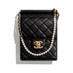 Chanel Black Chic Pearls Clutch With Chain Bag