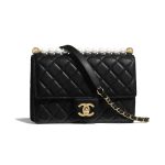 Chanel Black Medium Chic Pearls Flap Bag