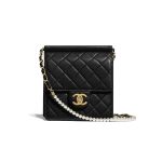 Chanel Black Mini Chic Pearls Flap Bag