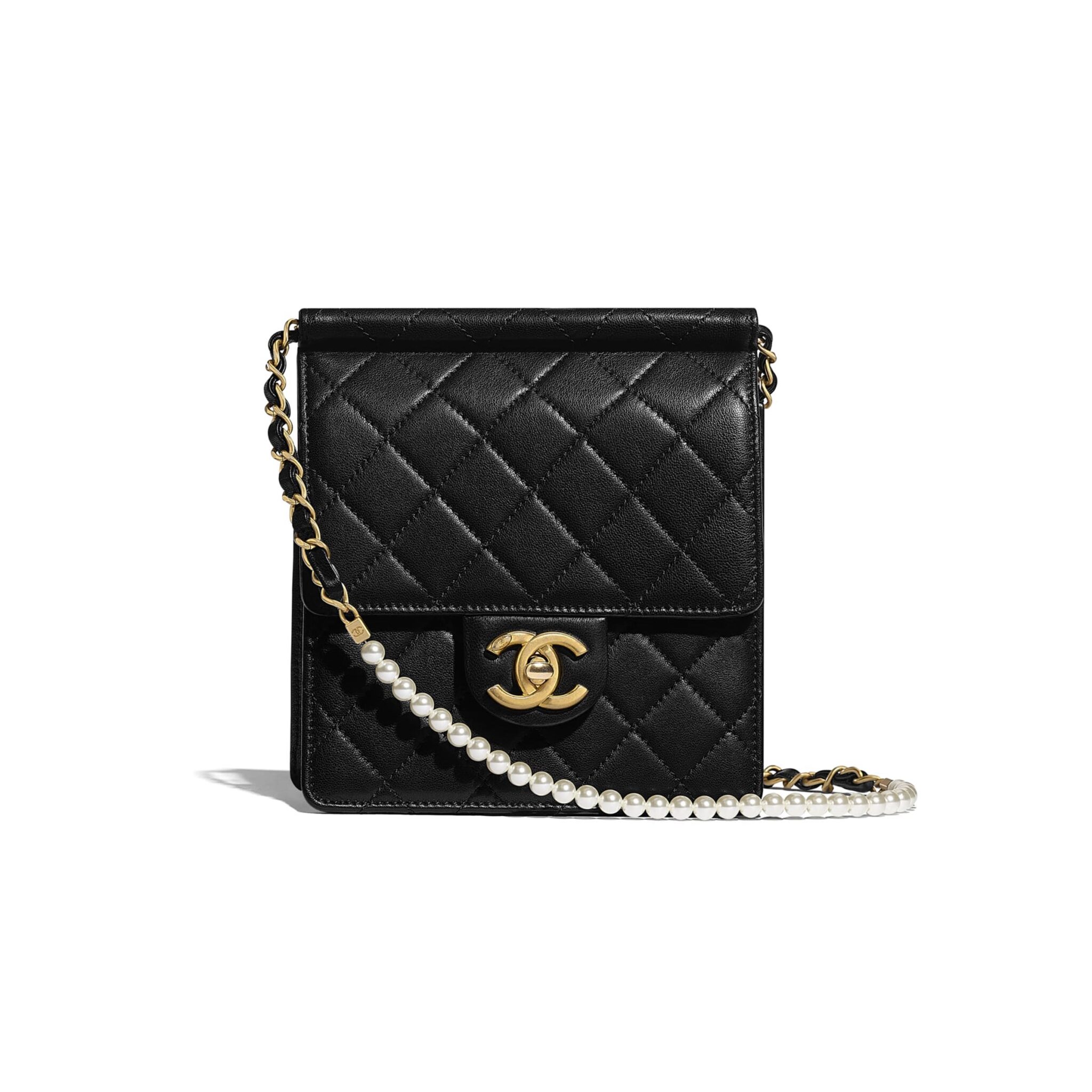 Chanel Lambskin Quilted Mini CC Pearl Crush Square Flap Black – STYLISHTOP