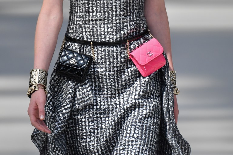 Chanel Black and Pink Mini Belt Bag