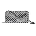 Chanel Navy:Green:Black & Ecru Mixed Fibers and Imitation Pearls Evening Bag