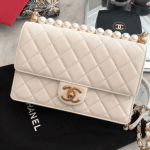 Chanel White Medium Chic Pearls Flap Bag