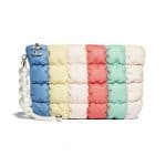 Chanel Yellow:Green & Blue Lambskin:Imitation Pearls Clutch Bag