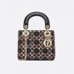 Dior Black Embroidered Mini Lady Dior Bag