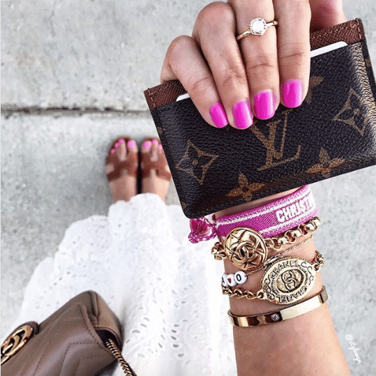 Christian Dior Bracelet Set Pastel Pink and Blue Embroidery | DIOR