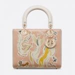 Dior Smooth Pink Fairy Tale Printed Lady Dior Bag