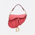 Dior Strawberry Pink Calfskin Mini Saddle Bag