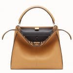 Fendi Beige Calfskin:Sheepskin Peekaboo X-Lite Regular Bag