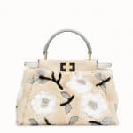 Fendi Beige Floral Mink Peekaboo Mini Bag