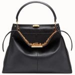 Fendi Black Calfskin:Sheepskin Peekaboo X-Lite Bag