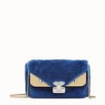 Fendi Blue Sheepskin Bag Bugs Mini Bag