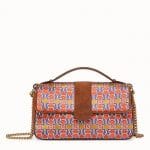 Fendi Blue/Red Grille Royale Print Double F Bag