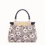 Fendi Blue/White Beaded Peekaboo XS Bag