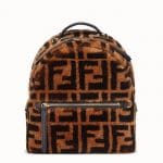 Fendi Brown FF Sheepskin Mini Backpack Bag
