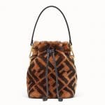 Fendi Brown FF Sheepskin Mon Tresor Bag