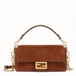 Fendi Brown Suede Baguette Bag