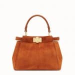 Fendi Brown Suede Peekaboo XS Bag