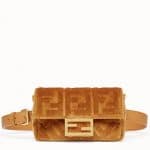 Fendi Caramel Velvet Baguette Belt Bag