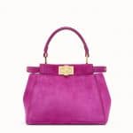 Fendi Fuchsia Pink Suede Peekaboo XS Bag