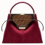 Fendi Fuchsia Suede Peekaboo X-Lite Bag