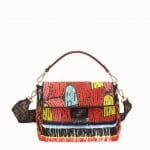 Fendi Multicolor Beaded Fendi Roma Amor Fabric Baguette Bag