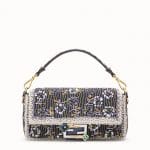 Fendi Multicolor Floral Embroidered Baguette Bag