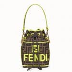 Fendi Neon Green Fendi Roma Amor Fabric Mon Tresor Bag