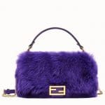 Fendi Purple Sheepskin Baguette Bag