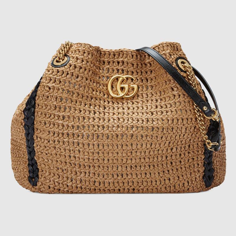 Gucci Pre-Fall 2019 GG Marmont Raffia Bags - BAGAHOLICBOY